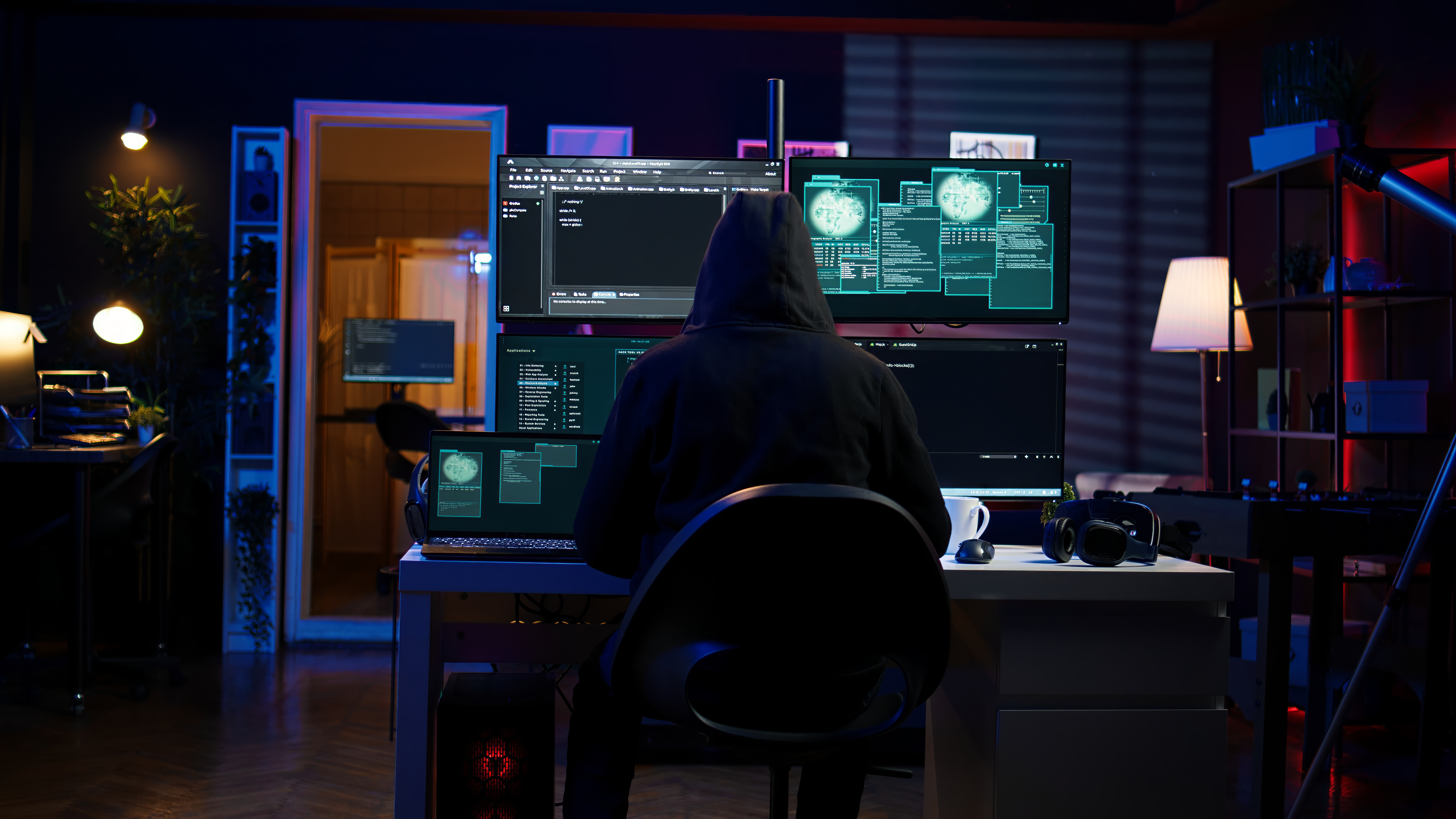 hacker-arriving-secret-base-with-laptop-ready-start-programming-viruses