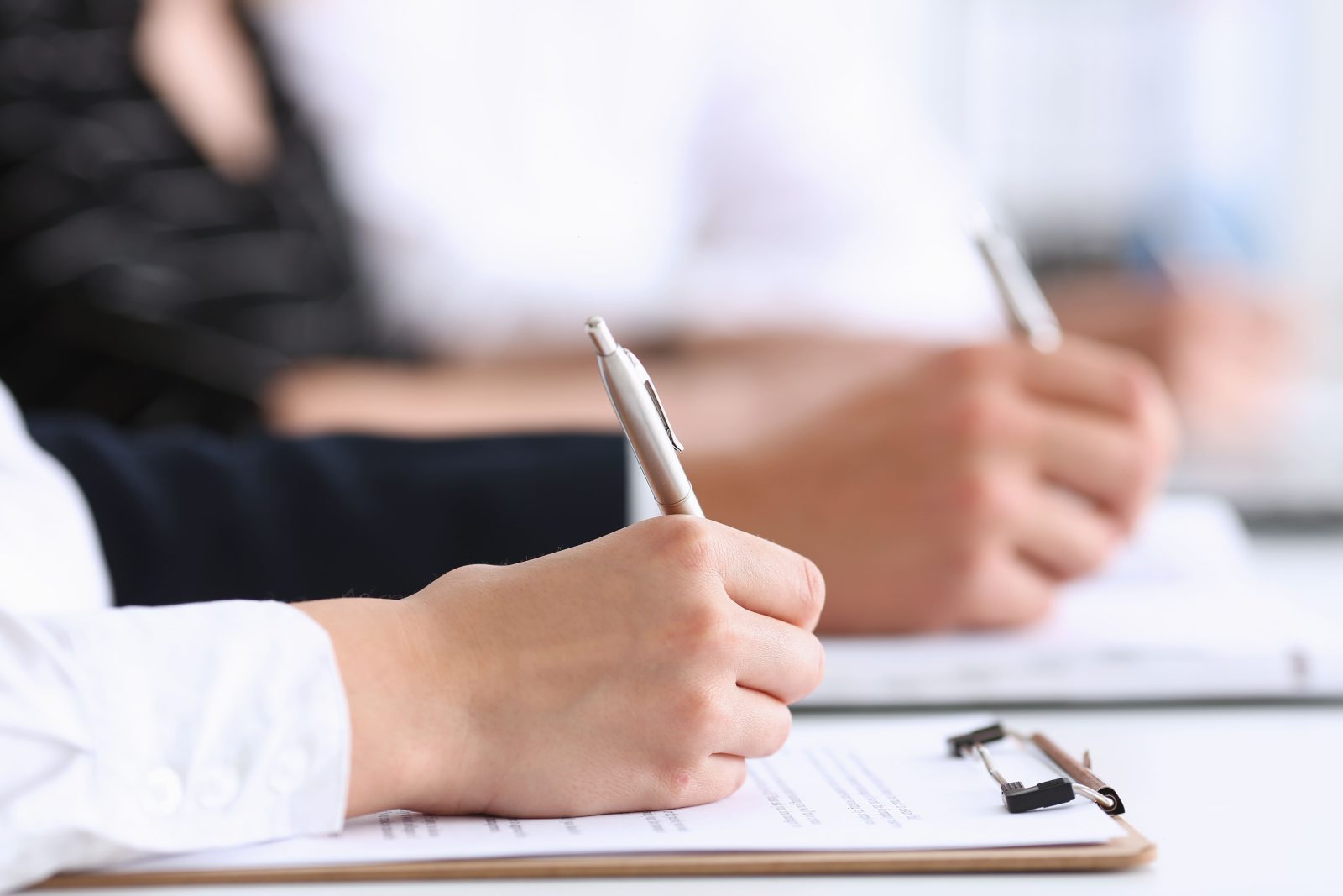 group-people-hold-silver-pen-ready-make-note