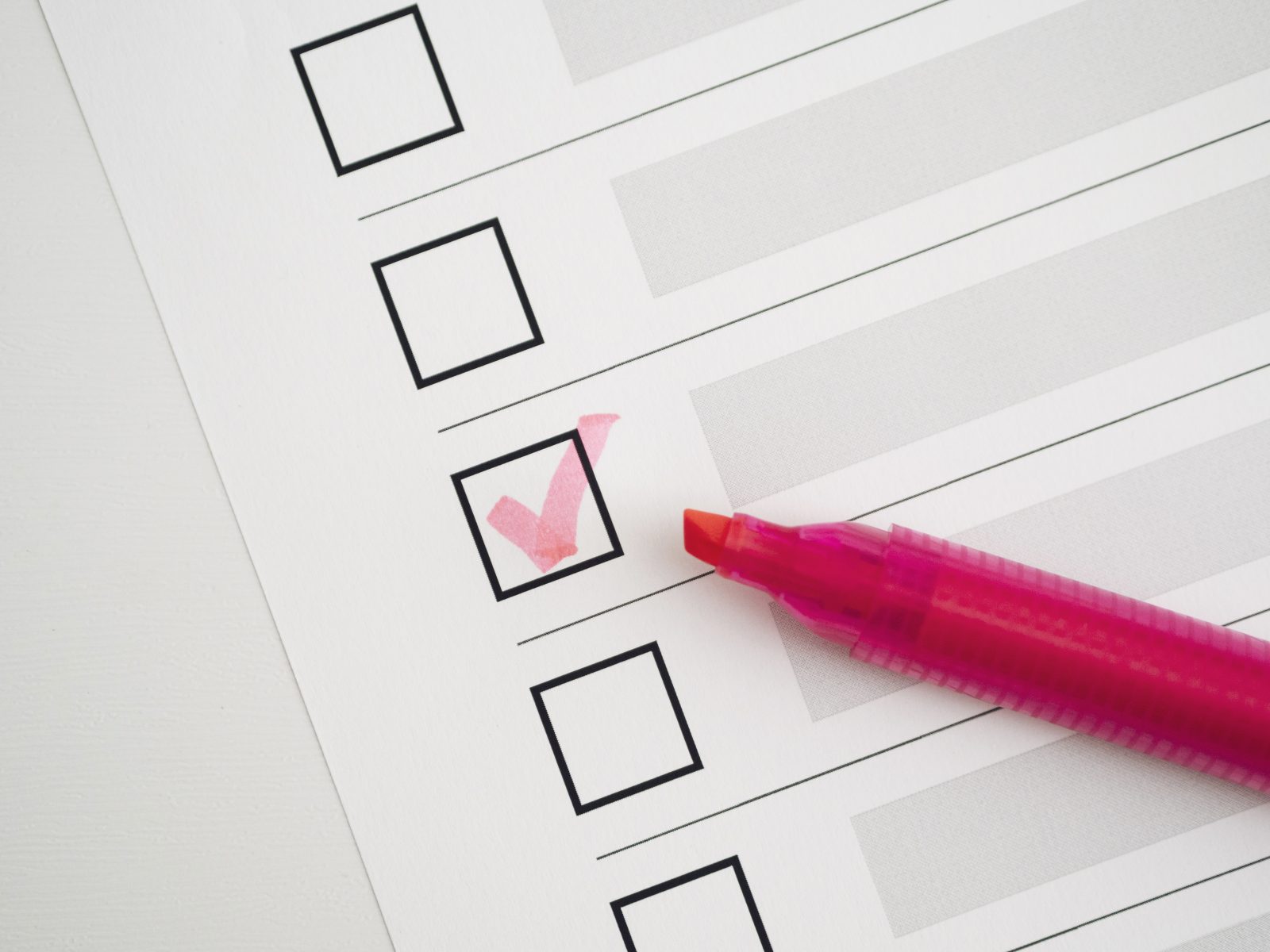 top-view-marked-checking-box