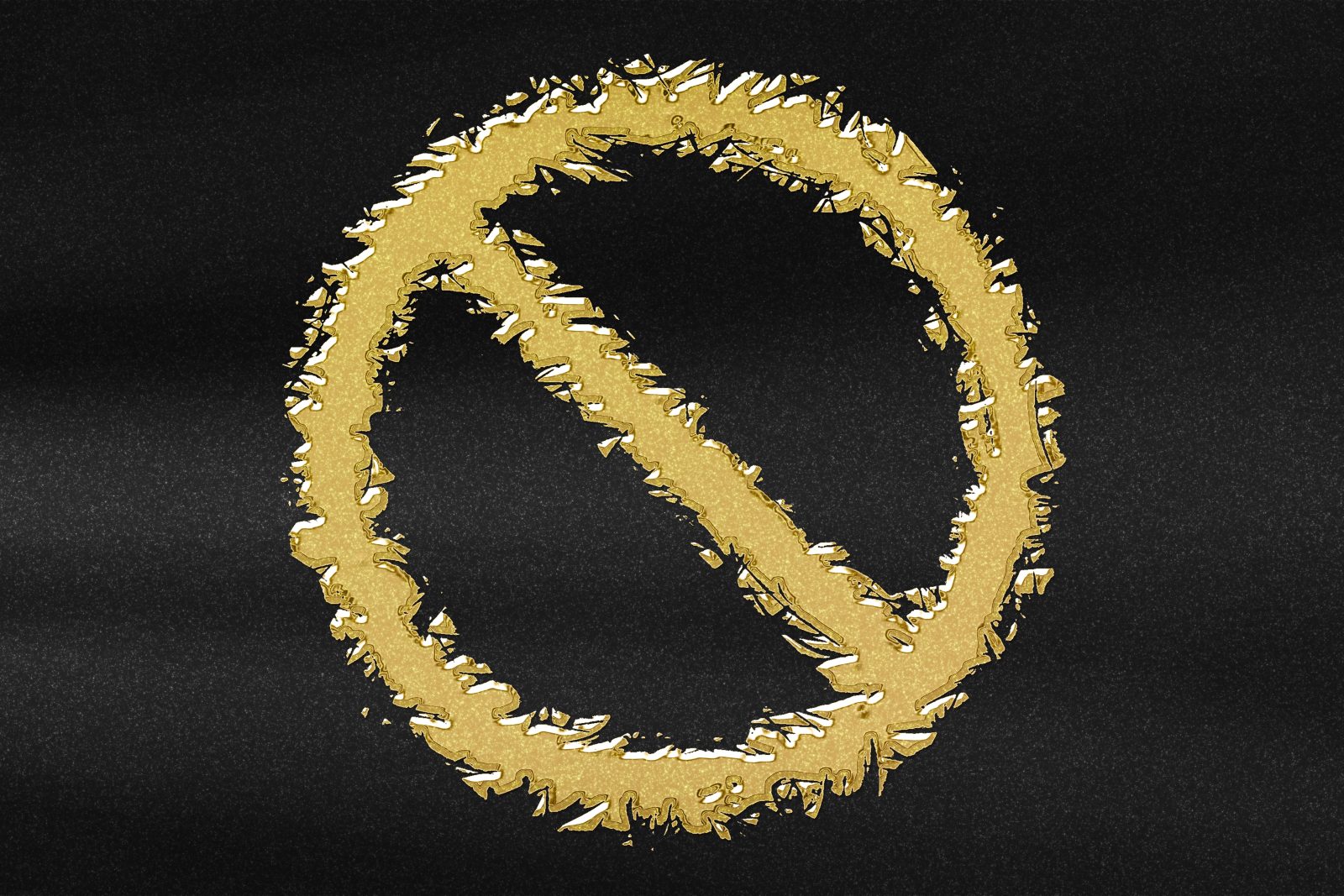 no-sign-no-symbol-prohibition-restriction-censorship-abstract-gold-with-black-background